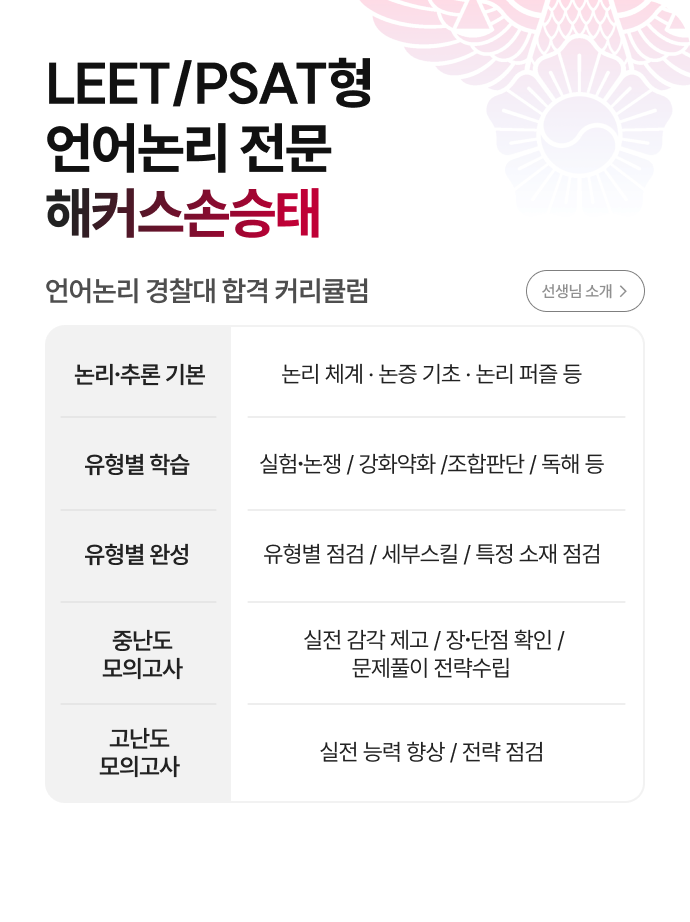 언어논리 손승태 합격 커리큘럼